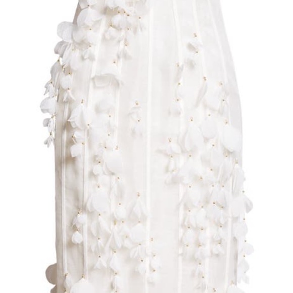 Zimmermann Wild Botanica Petals Linen Silk Corset Gown White Natural 0 - Picture 7 of 15